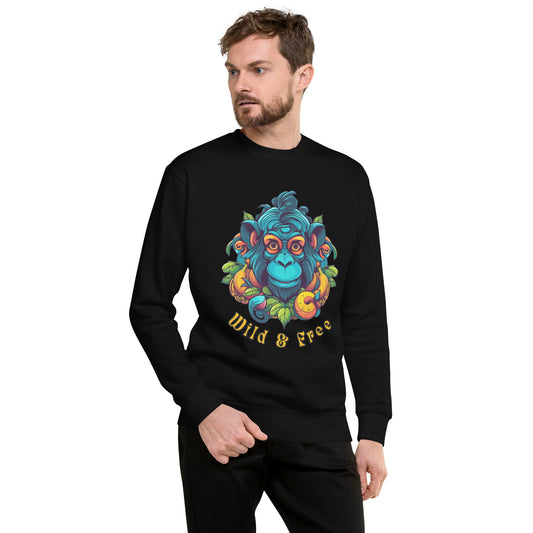 Monkey Wild Free Monkey Unisex Premium Sweatshirt