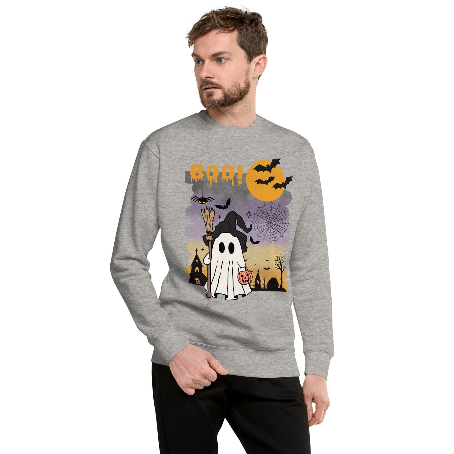 Boo! Cute Ghost Unisex Premium Sweatshirt