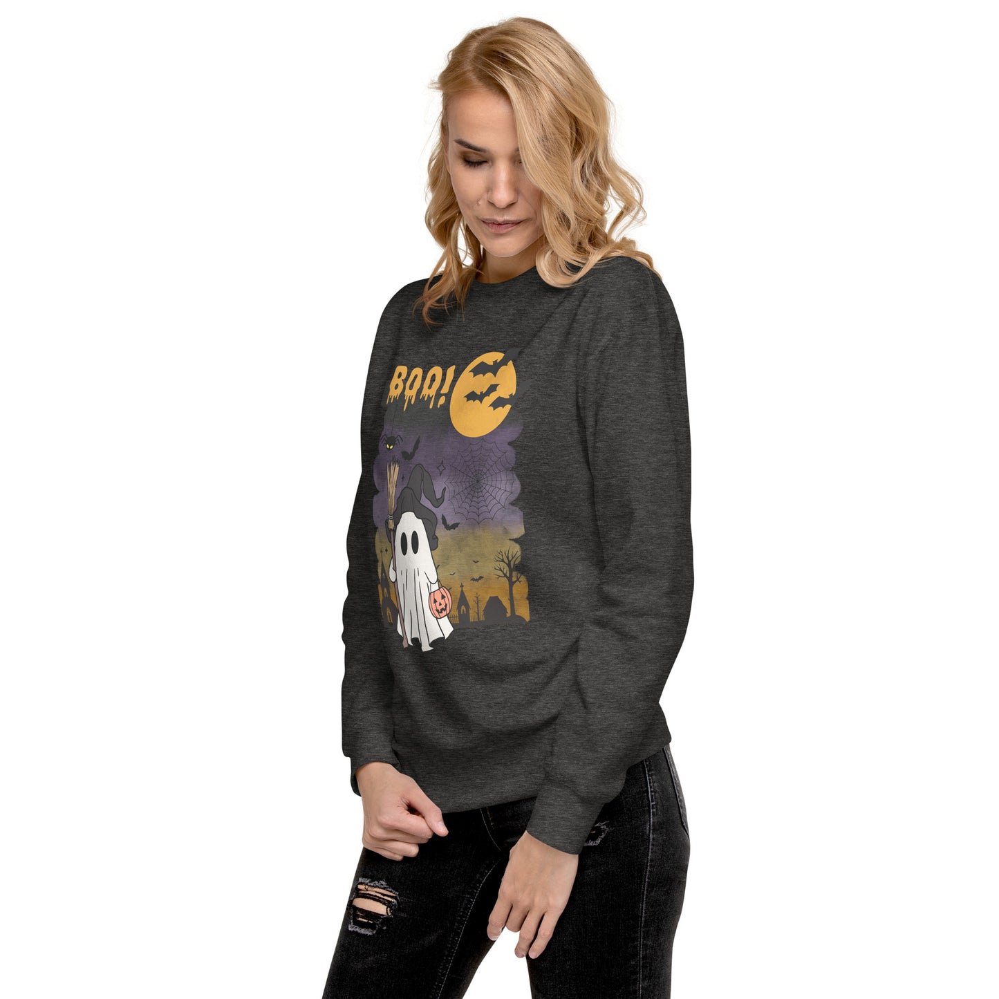 Boo! Cute Ghost Unisex Premium Sweatshirt