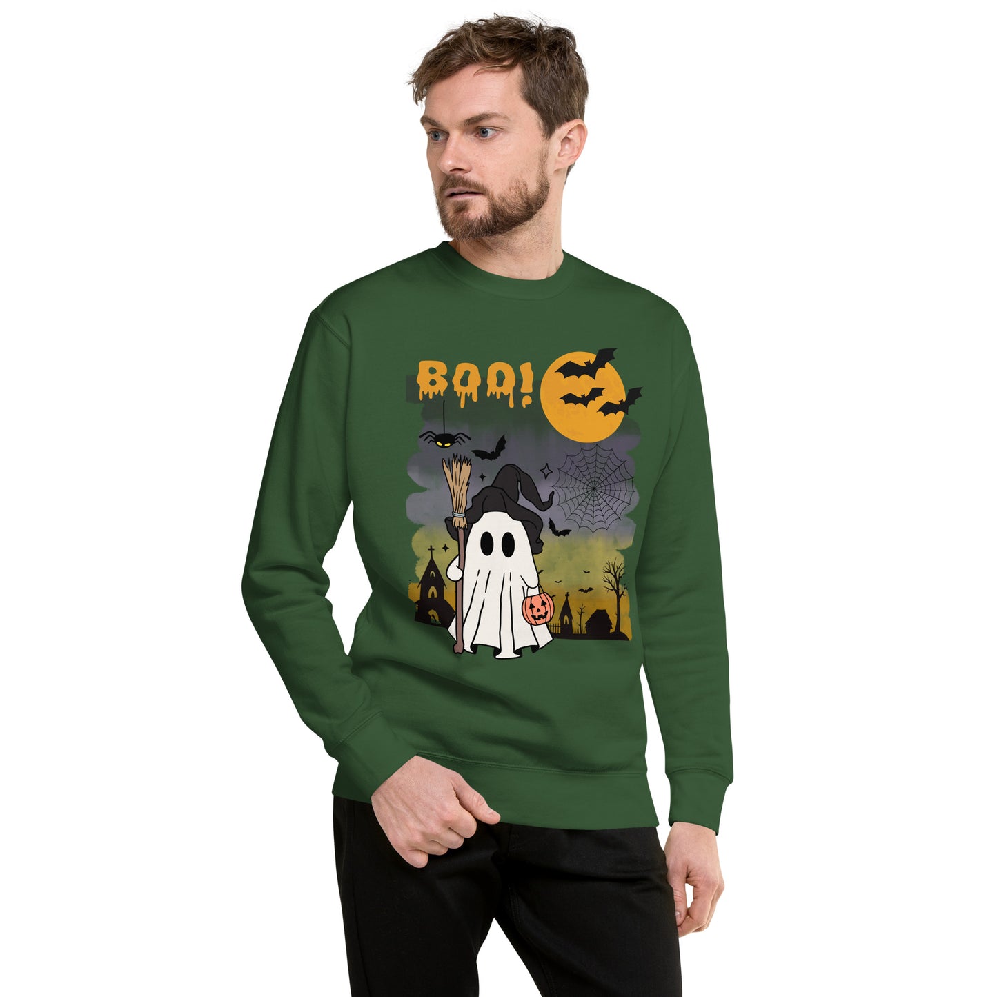 Boo! Cute Ghost Unisex Premium Sweatshirt