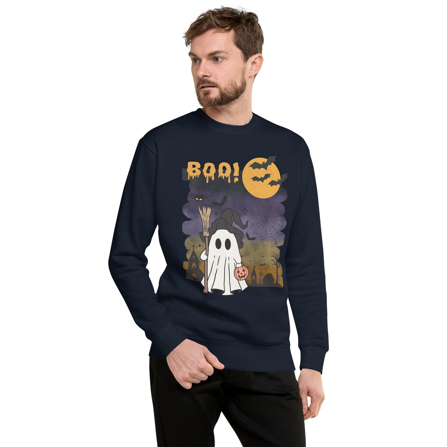 Boo! Cute Ghost Unisex Premium Sweatshirt