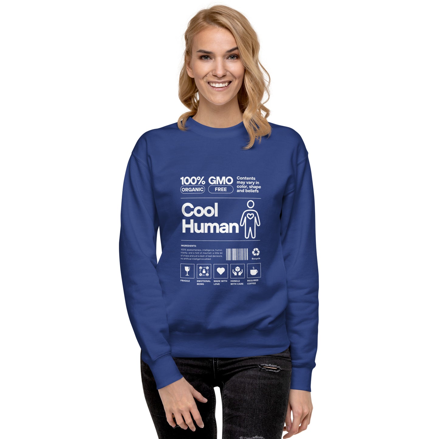 Cool Human 100% Organic Unisex Premium Sweatshirt Dark