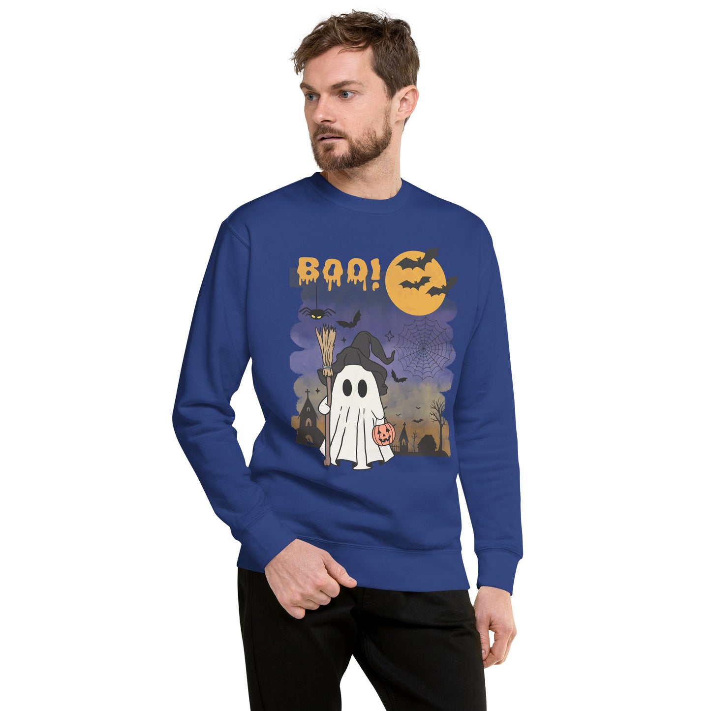 Boo! Cute Ghost Unisex Premium Sweatshirt