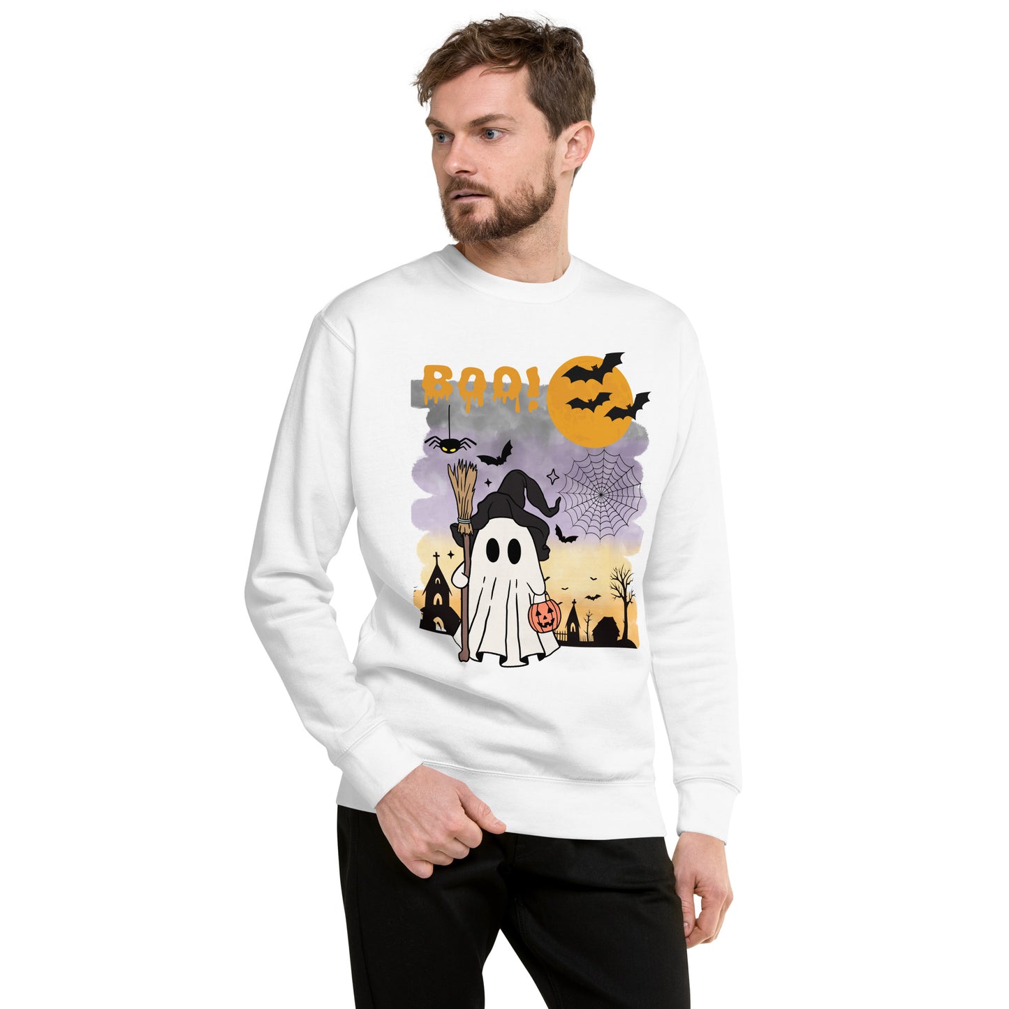 Boo! Cute Ghost Unisex Premium Sweatshirt