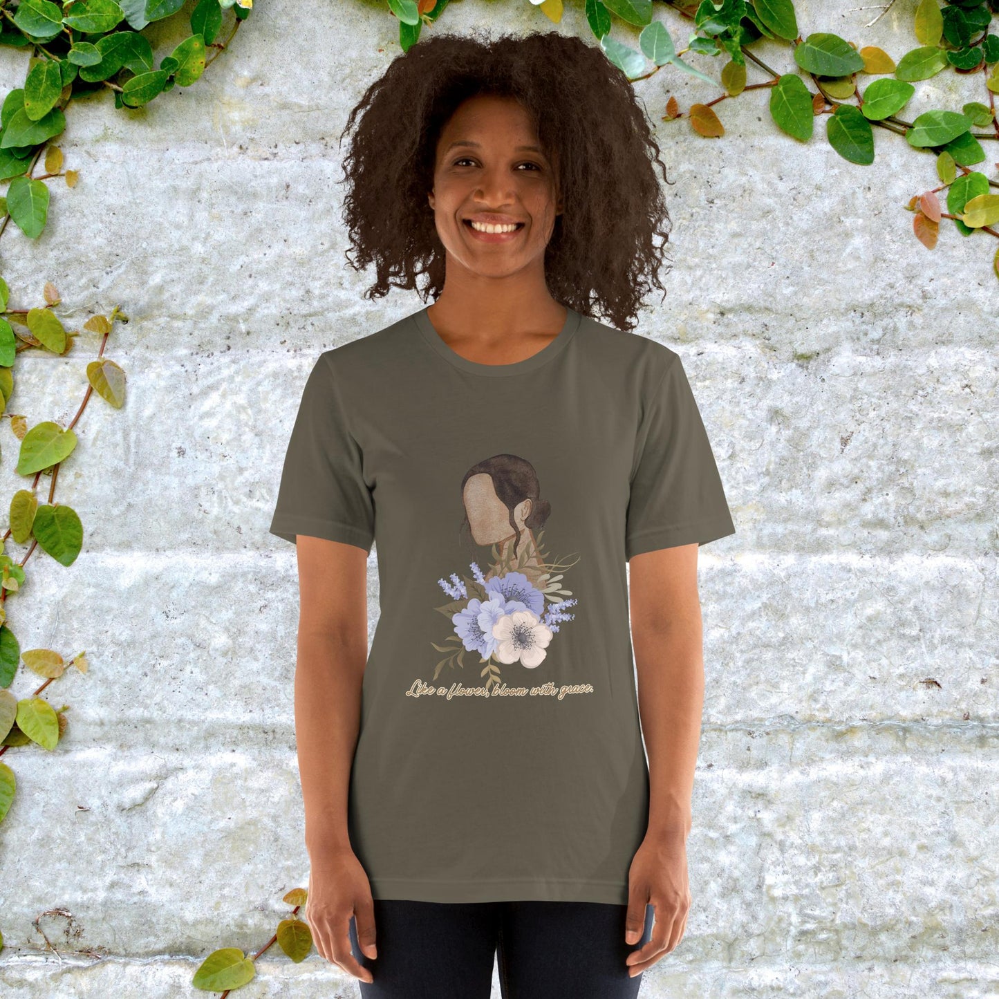 Like a Flower Bloom with Grace Unisex t-shirt