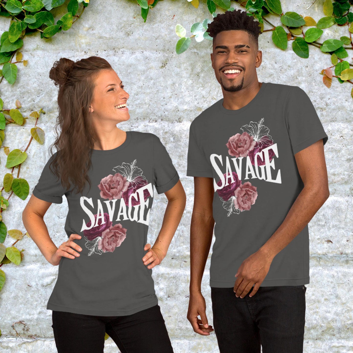 Savage with Flowers Unisex t-shirt