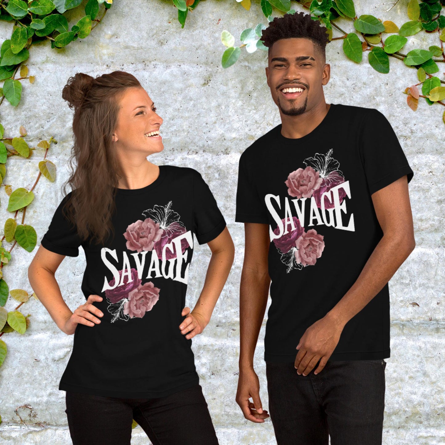 Savage with Flowers Unisex t-shirt