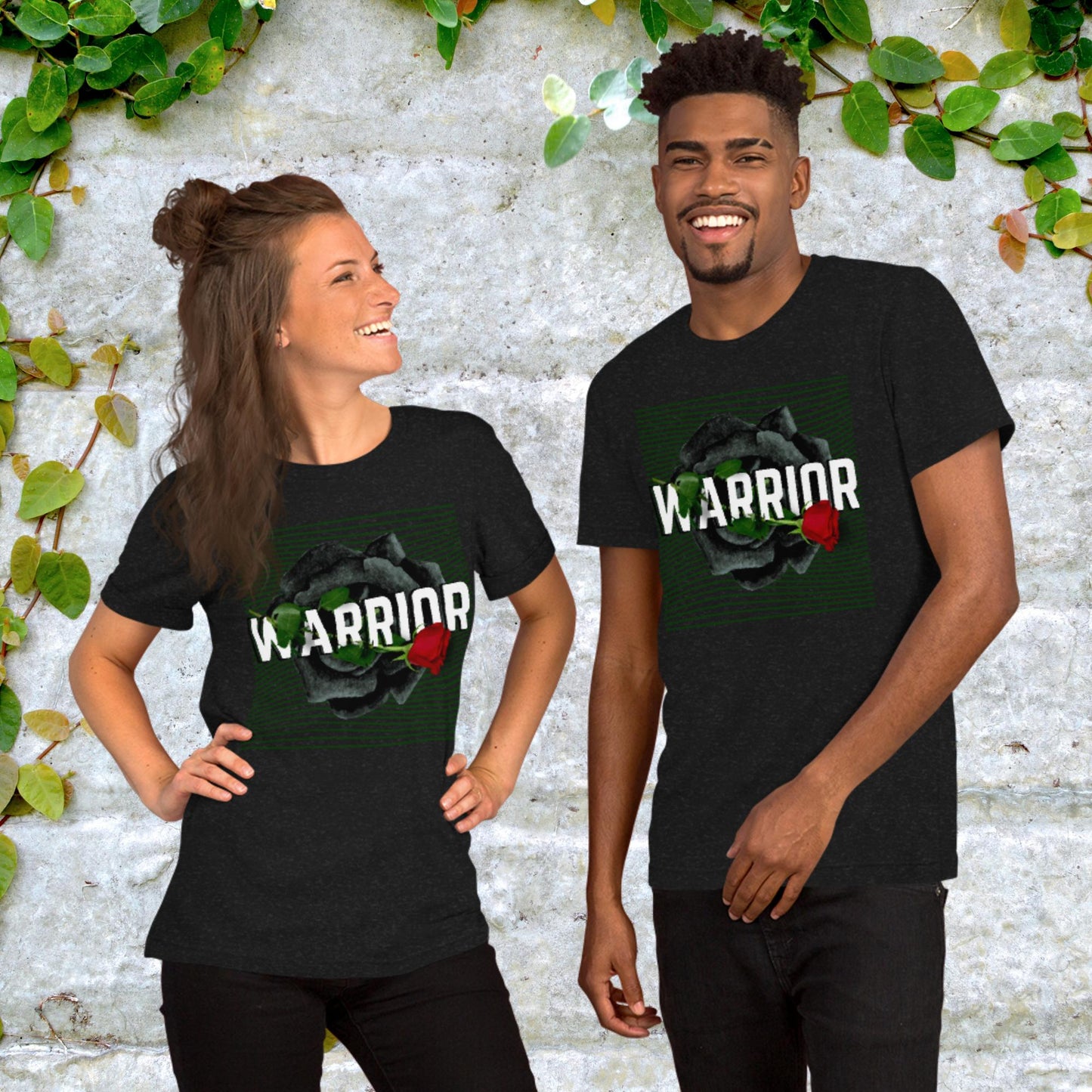 Warrior with Black Rose Unisex t-shirt