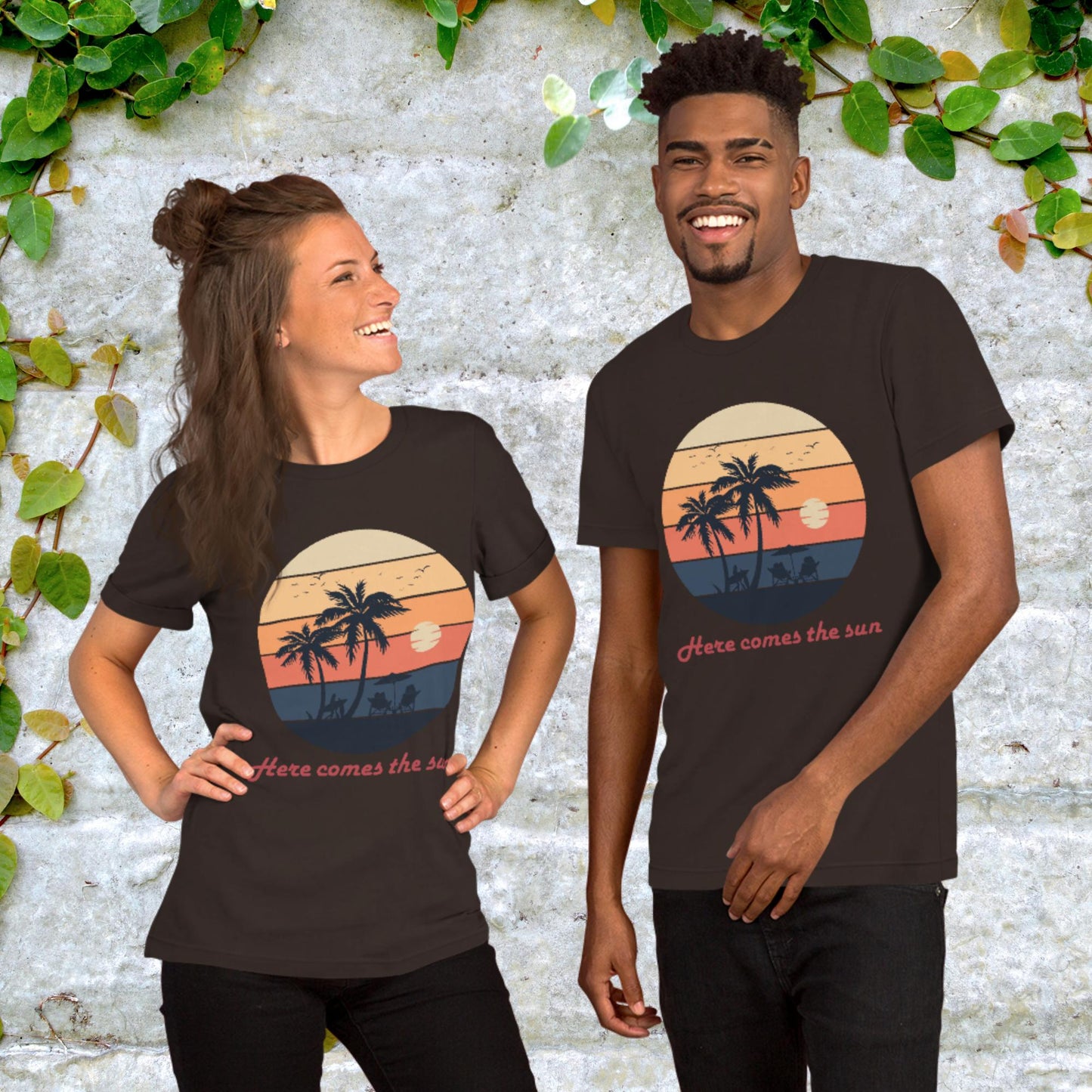 Here Comes The Sun Retro  Unisex Graphic Printed T-Shirt Bella Canvas 3001