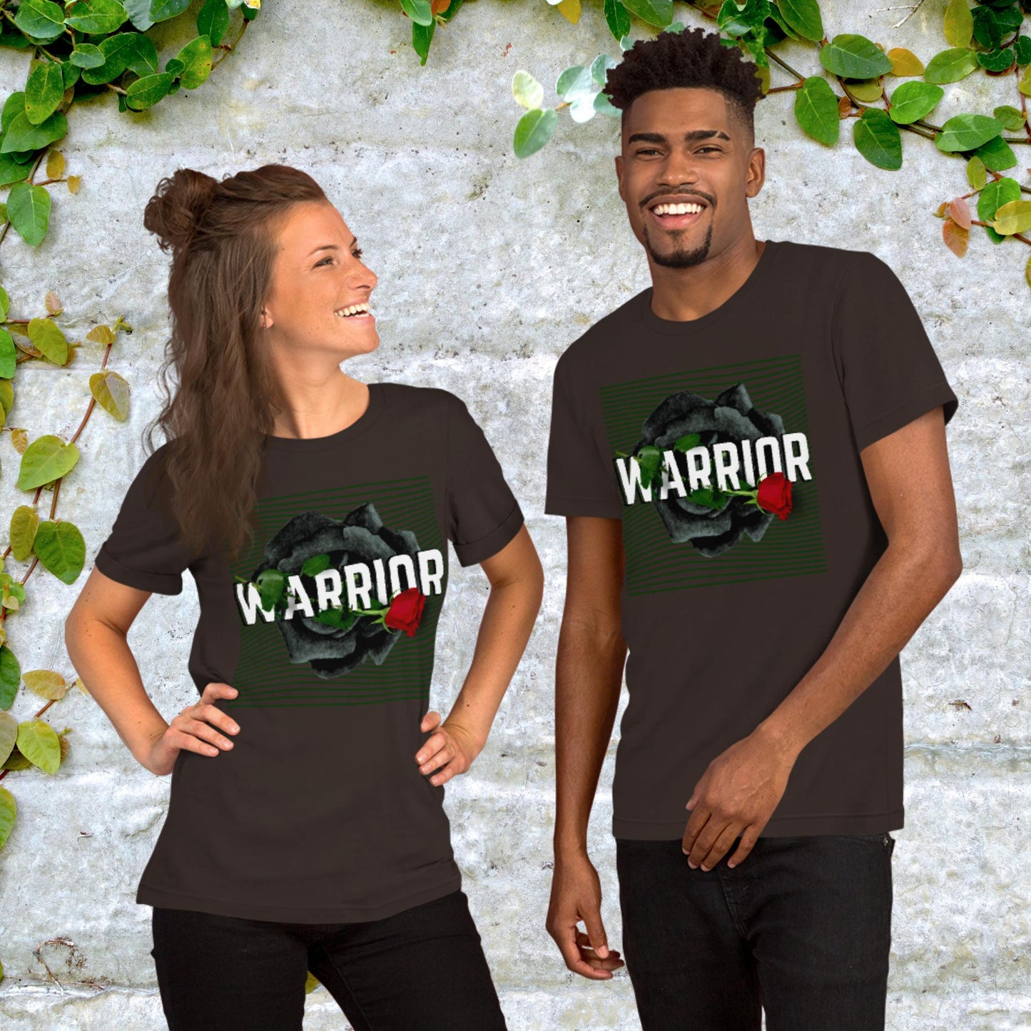 Warrior with Black Rose Unisex t-shirt