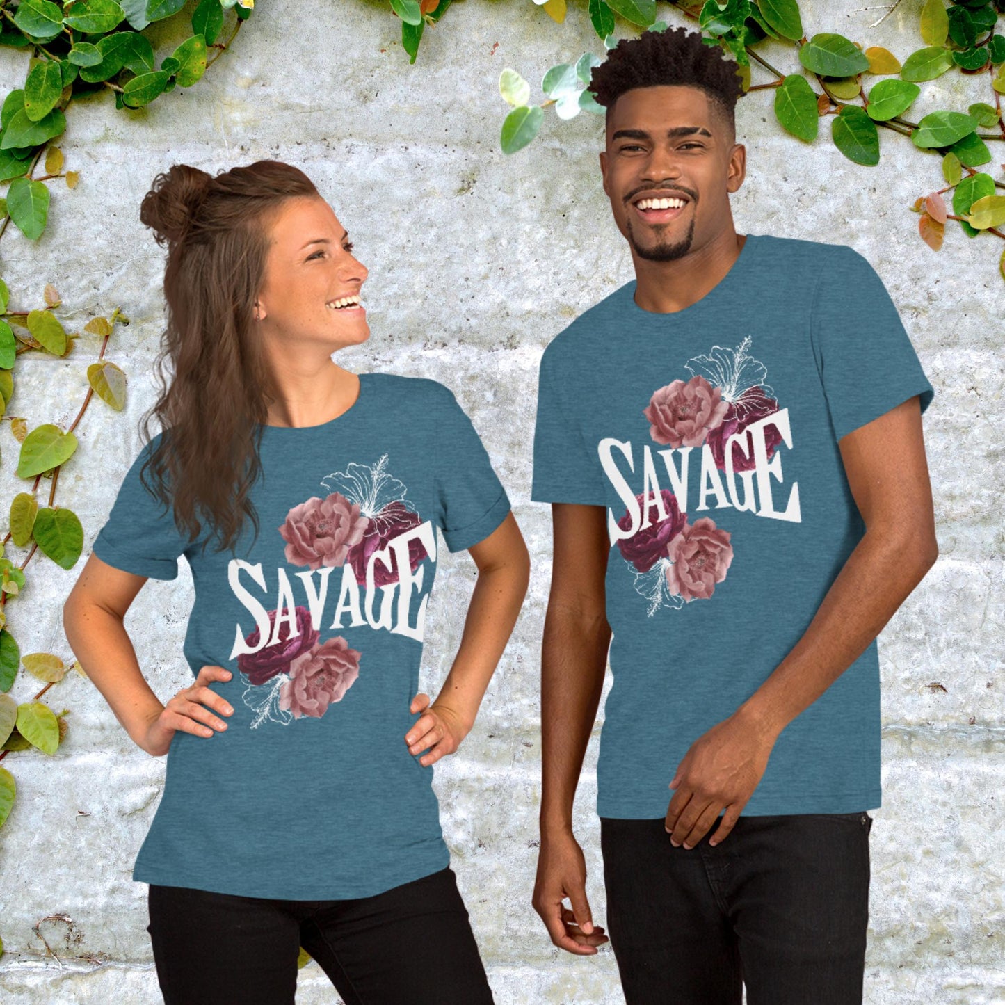 Savage with Flowers Unisex t-shirt