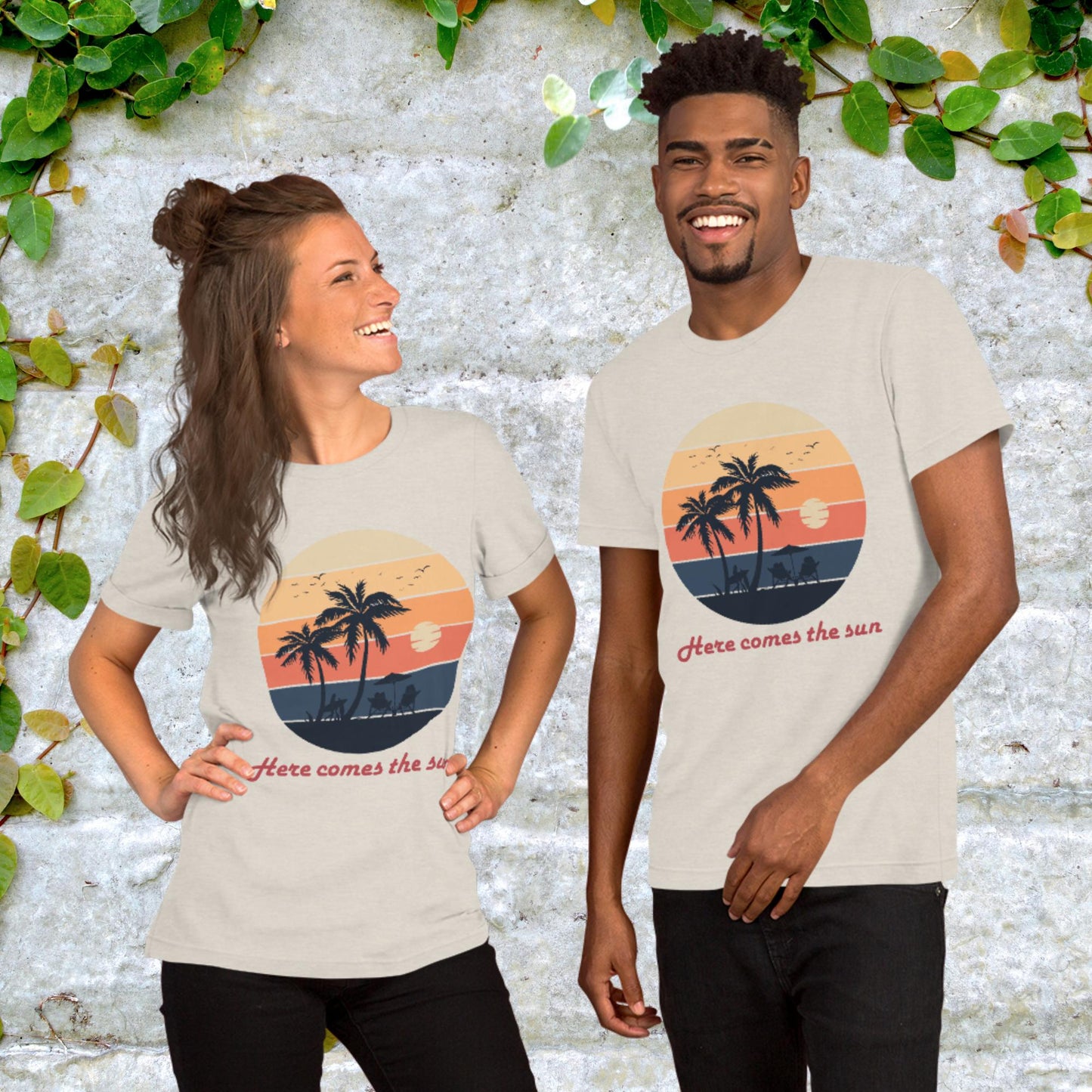 Here Comes The Sun Retro  Unisex Graphic Printed T-Shirt Bella Canvas 3001