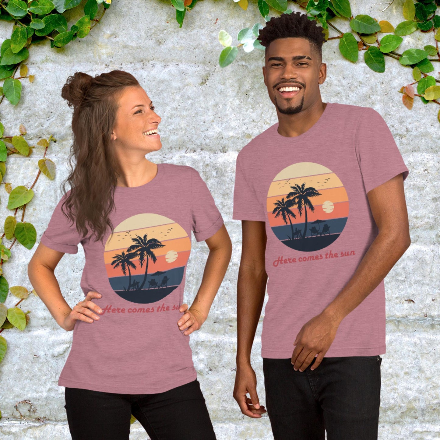 Here Comes The Sun Retro  Unisex Graphic Printed T-Shirt Bella Canvas 3001