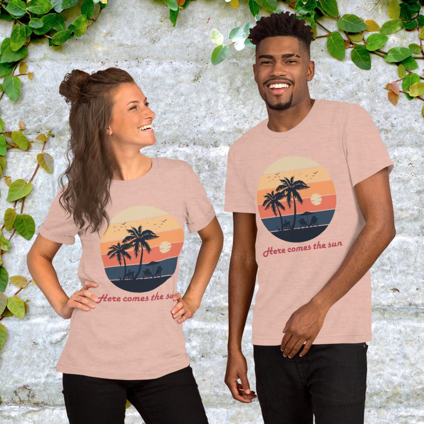 Here Comes The Sun Retro  Unisex Graphic Printed T-Shirt Bella Canvas 3001