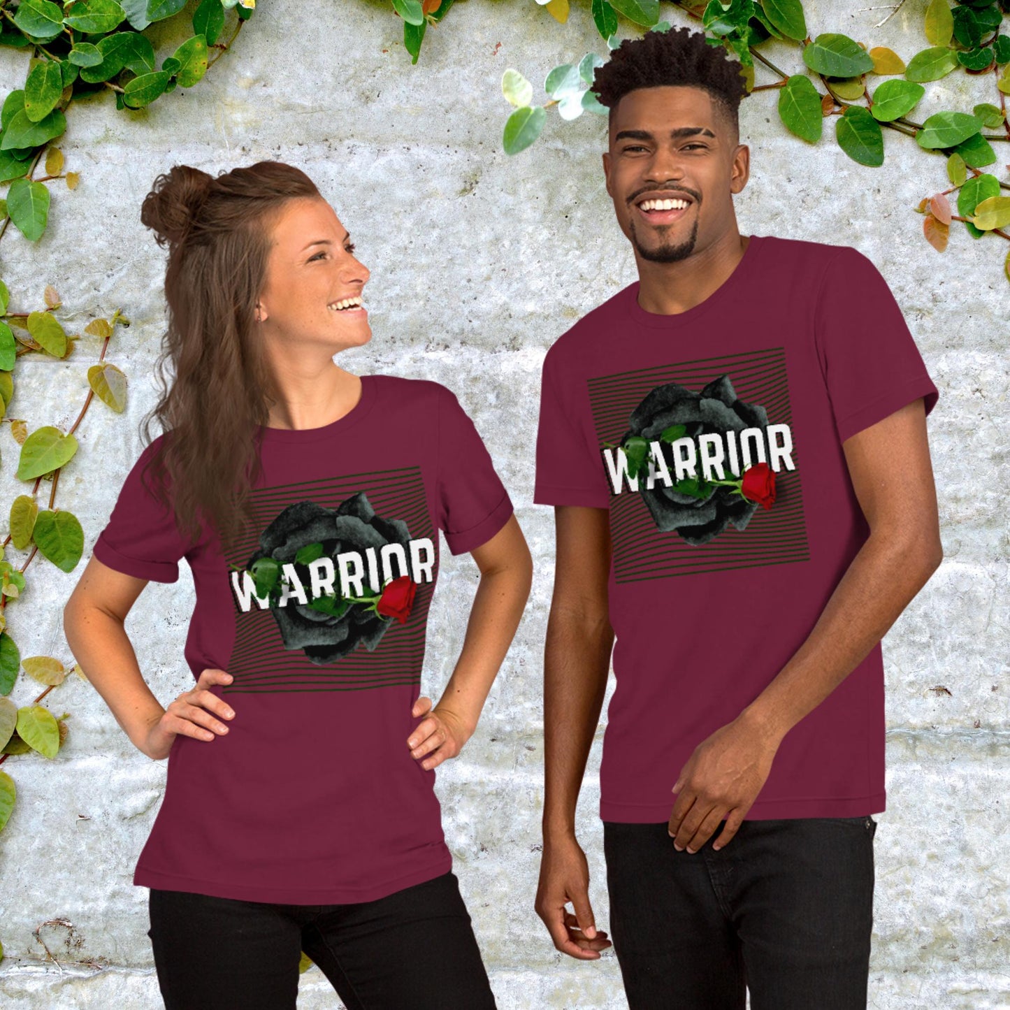 Warrior with Black Rose Unisex t-shirt