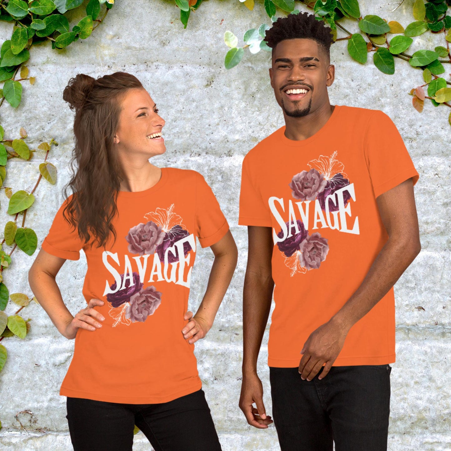 Savage with Flowers Unisex t-shirt