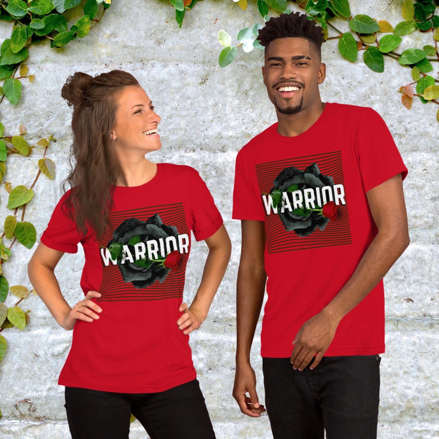 Warrior with Black Rose Unisex t-shirt