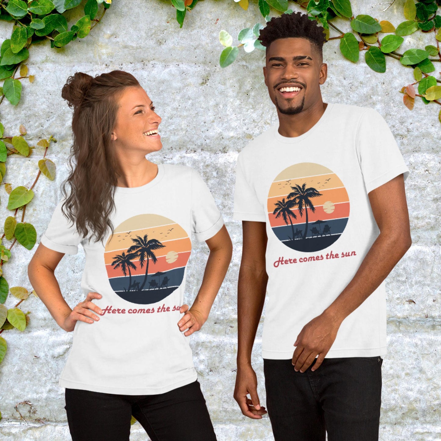 Here Comes The Sun Retro  Unisex Graphic Printed T-Shirt Bella Canvas 3001