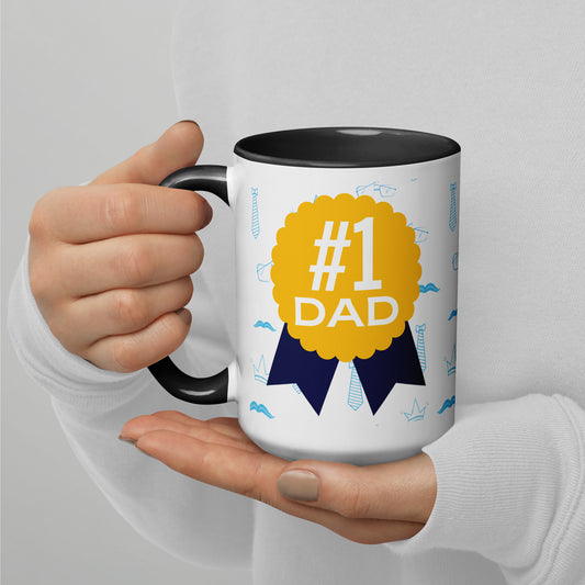 Number 1 Dad Mug With Color Inside