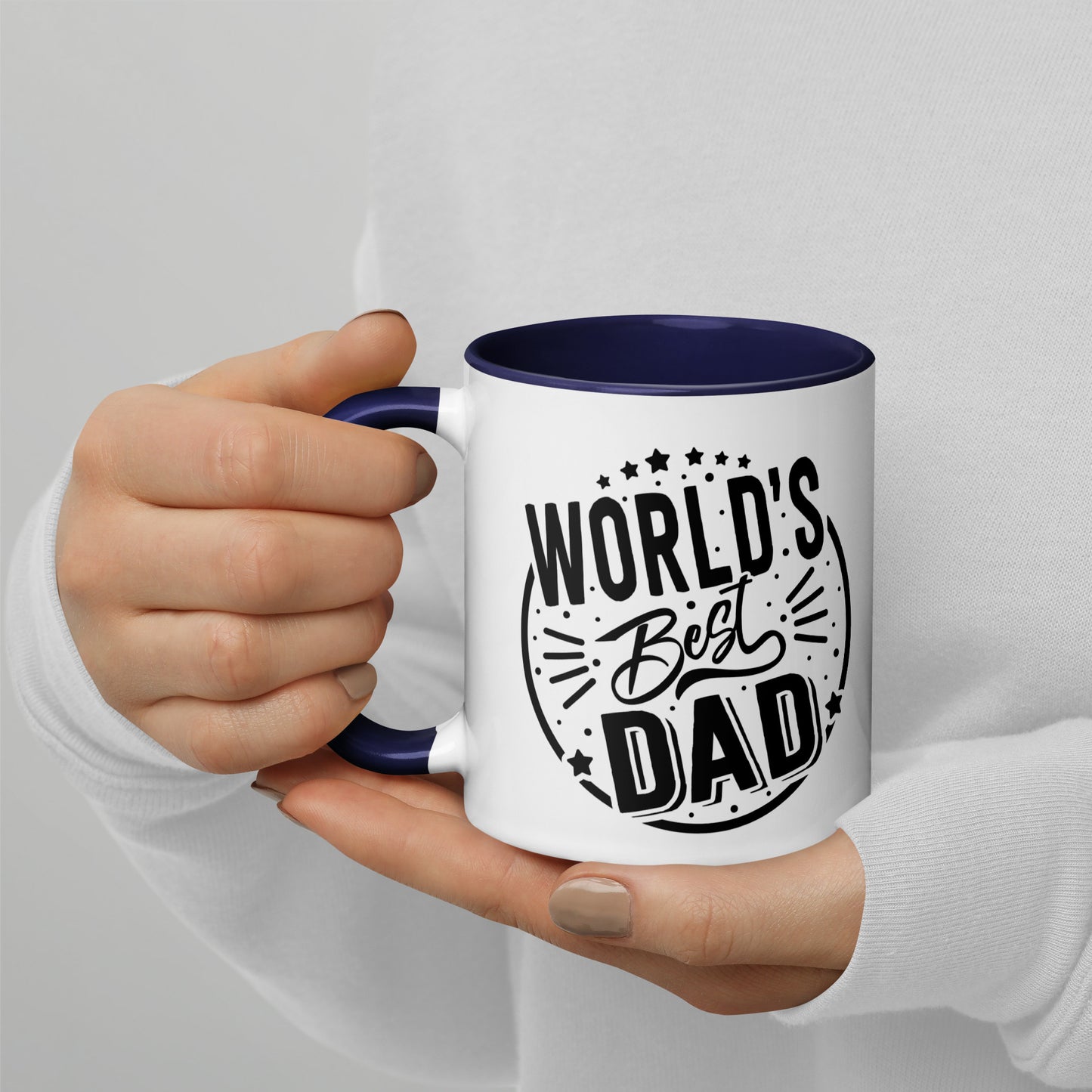 World’s Best Dad Mug With Color Inside