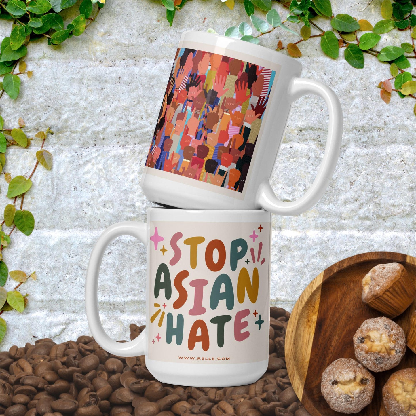 Stop Asian Hate White glossy mug