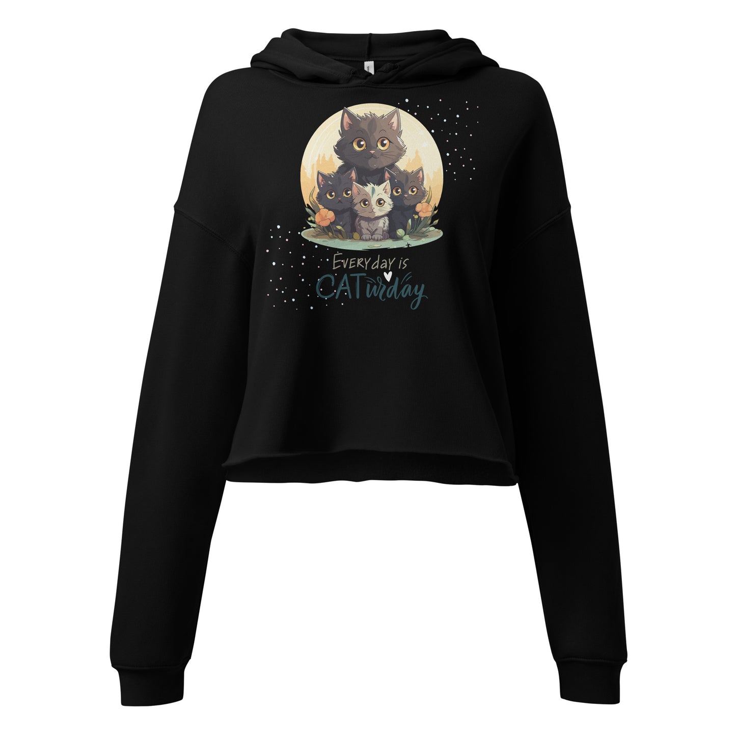 Everyday Is Caturday Crop Hoodie