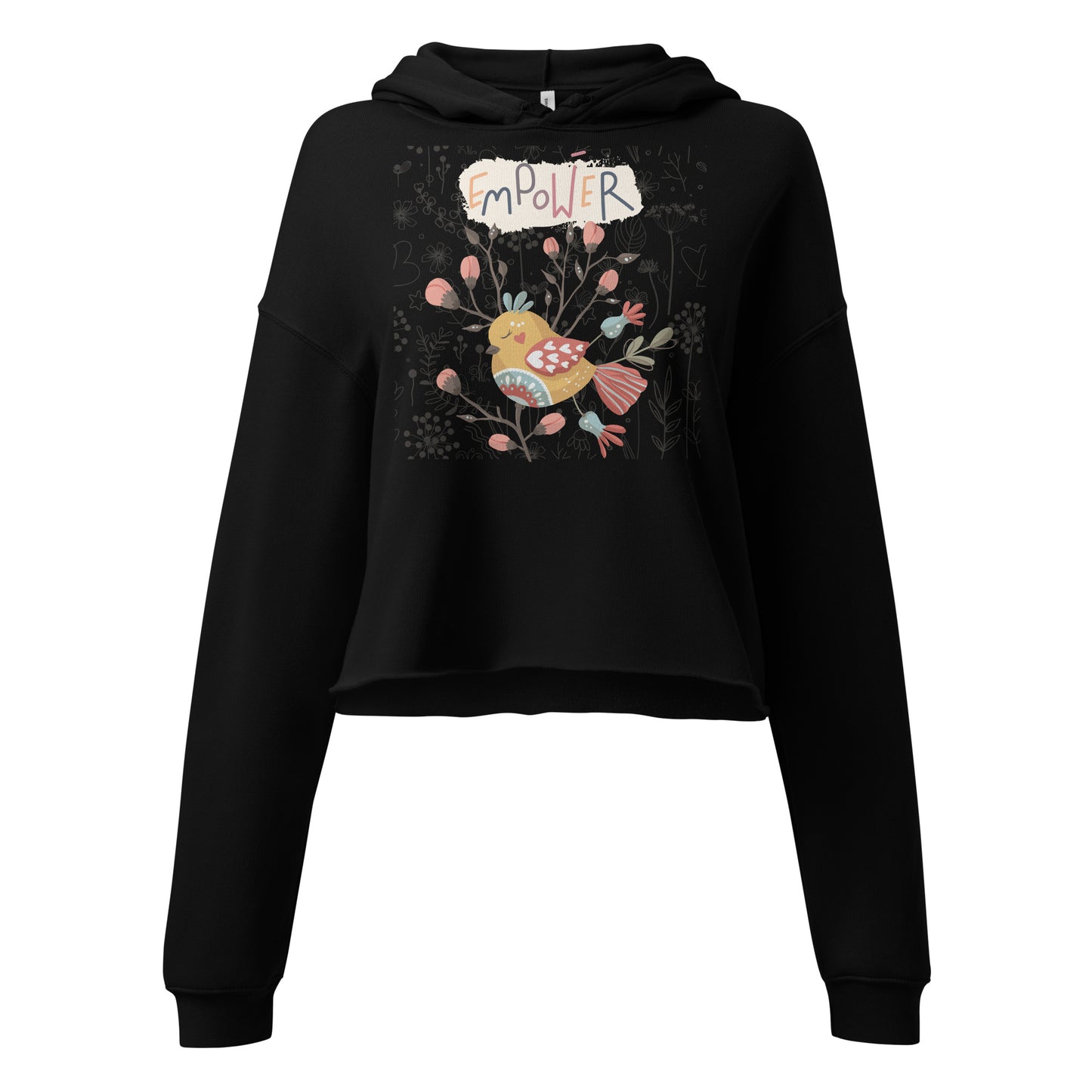 Empower Scandinavian Art Crop Hoodie