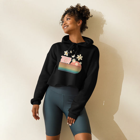 Retro Take It Easy Crop Hoodie