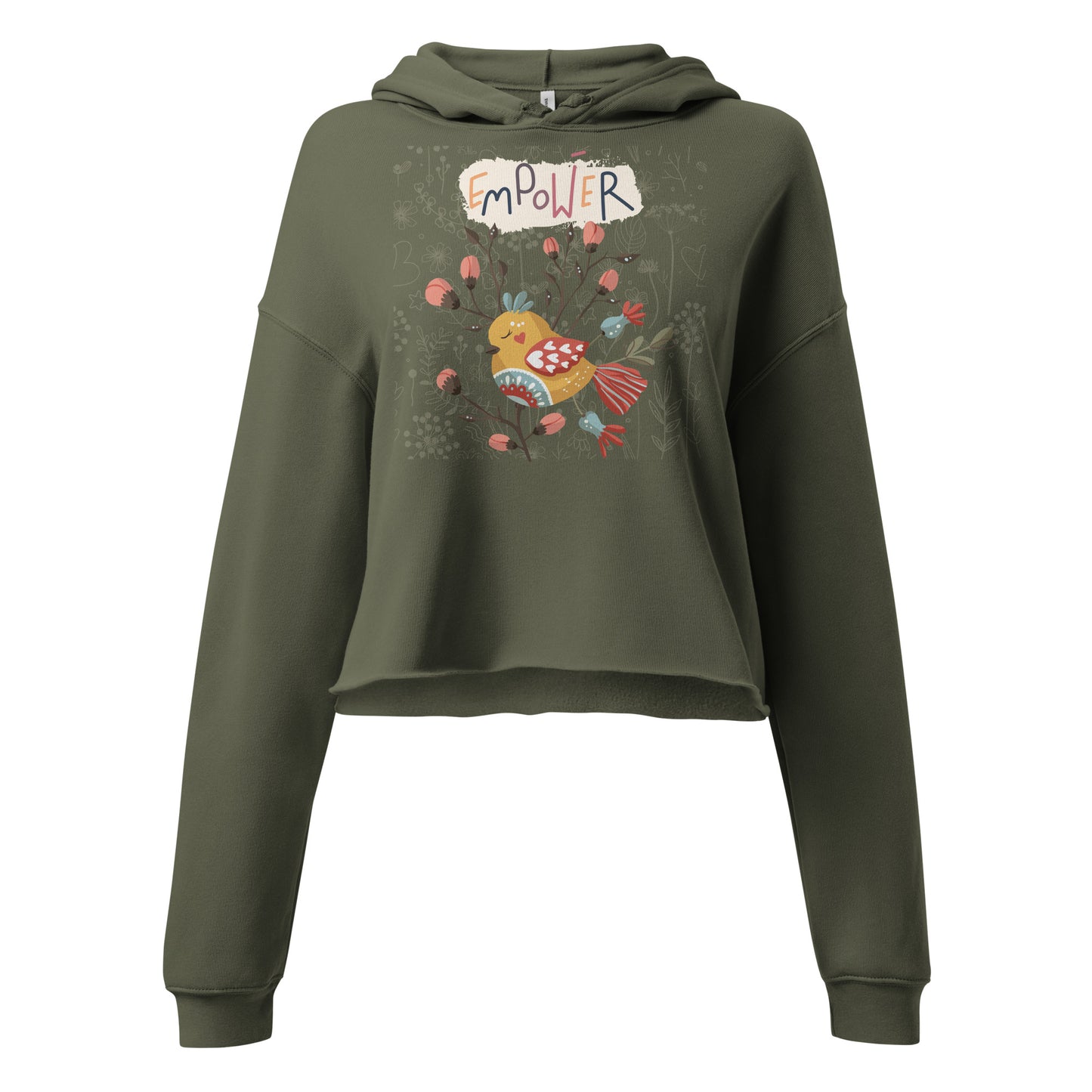 Empower Scandinavian Art Crop Hoodie