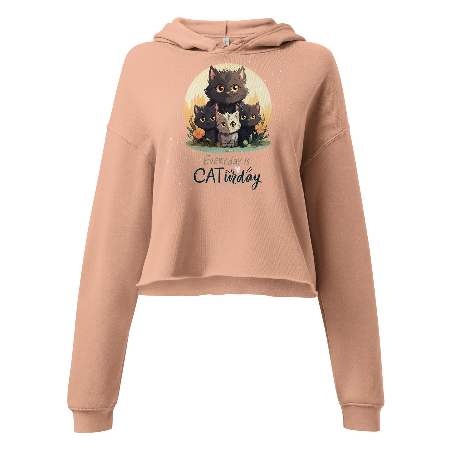 Everyday Is Caturday Crop Hoodie