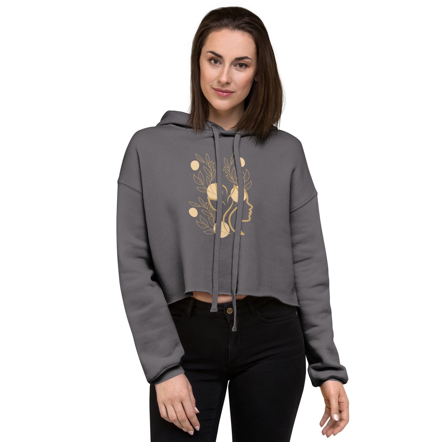 Boho Chic Flower Lady Crop Hoodie