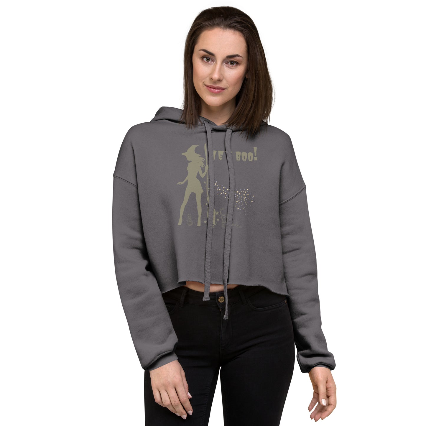 Sexy Witch Hey Boo Crop Hoodie