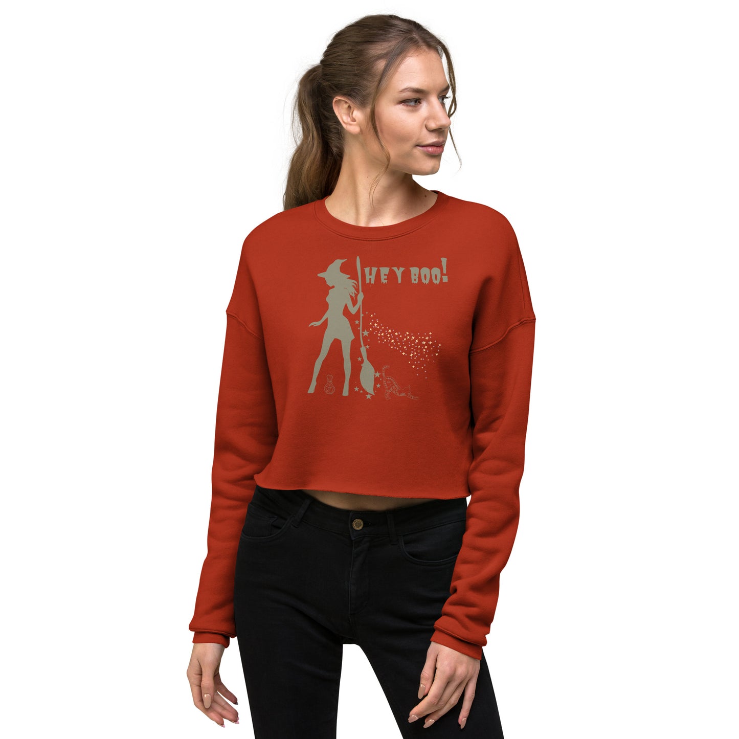 Sexy Witch Hey Boo! Crop Sweatshirt