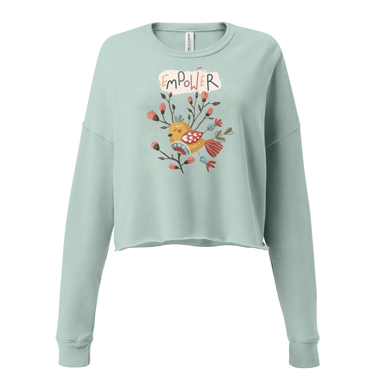 Empower Scandinavian Art Crop Sweatshirt