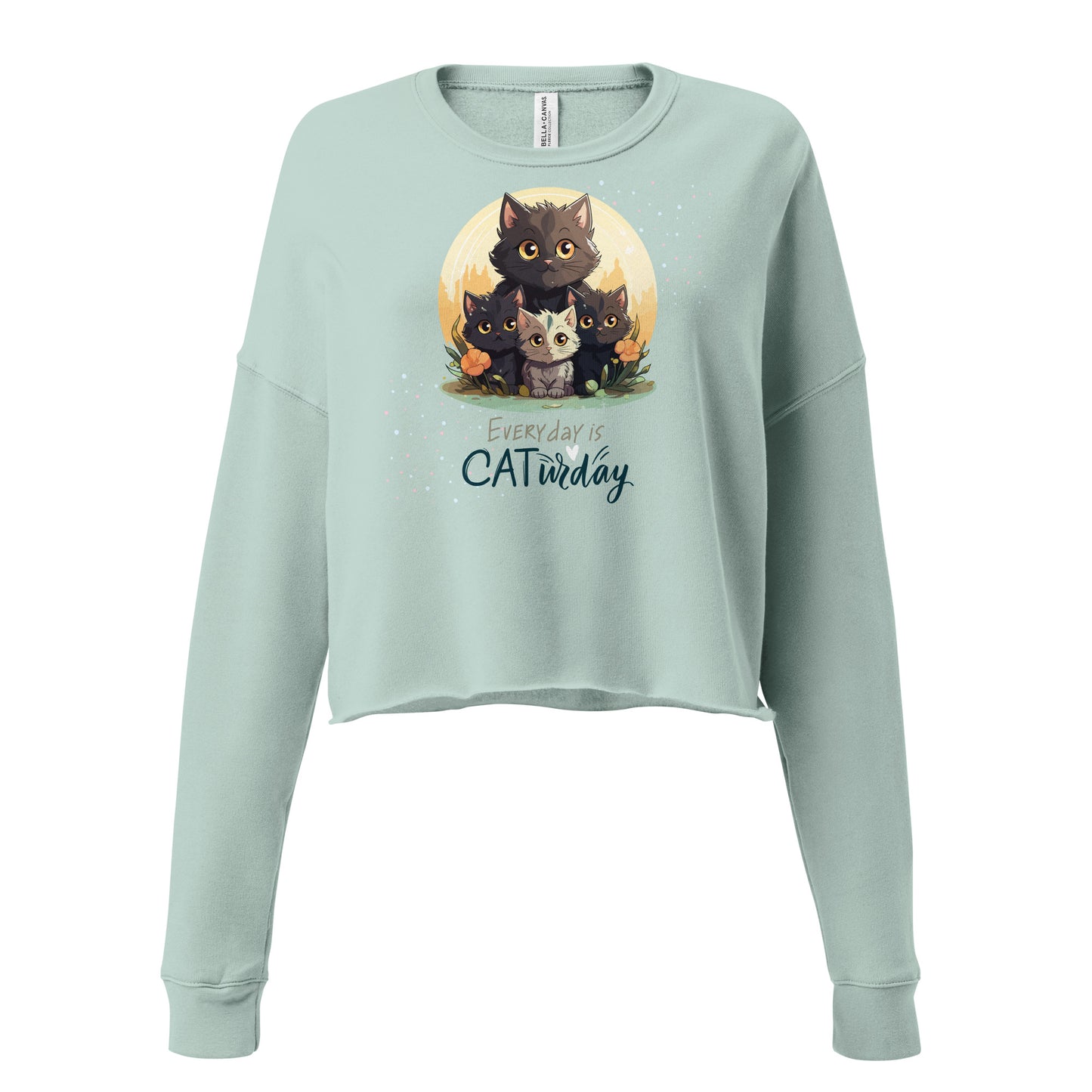 Everyday Is Caturday Crop Sweatshirt