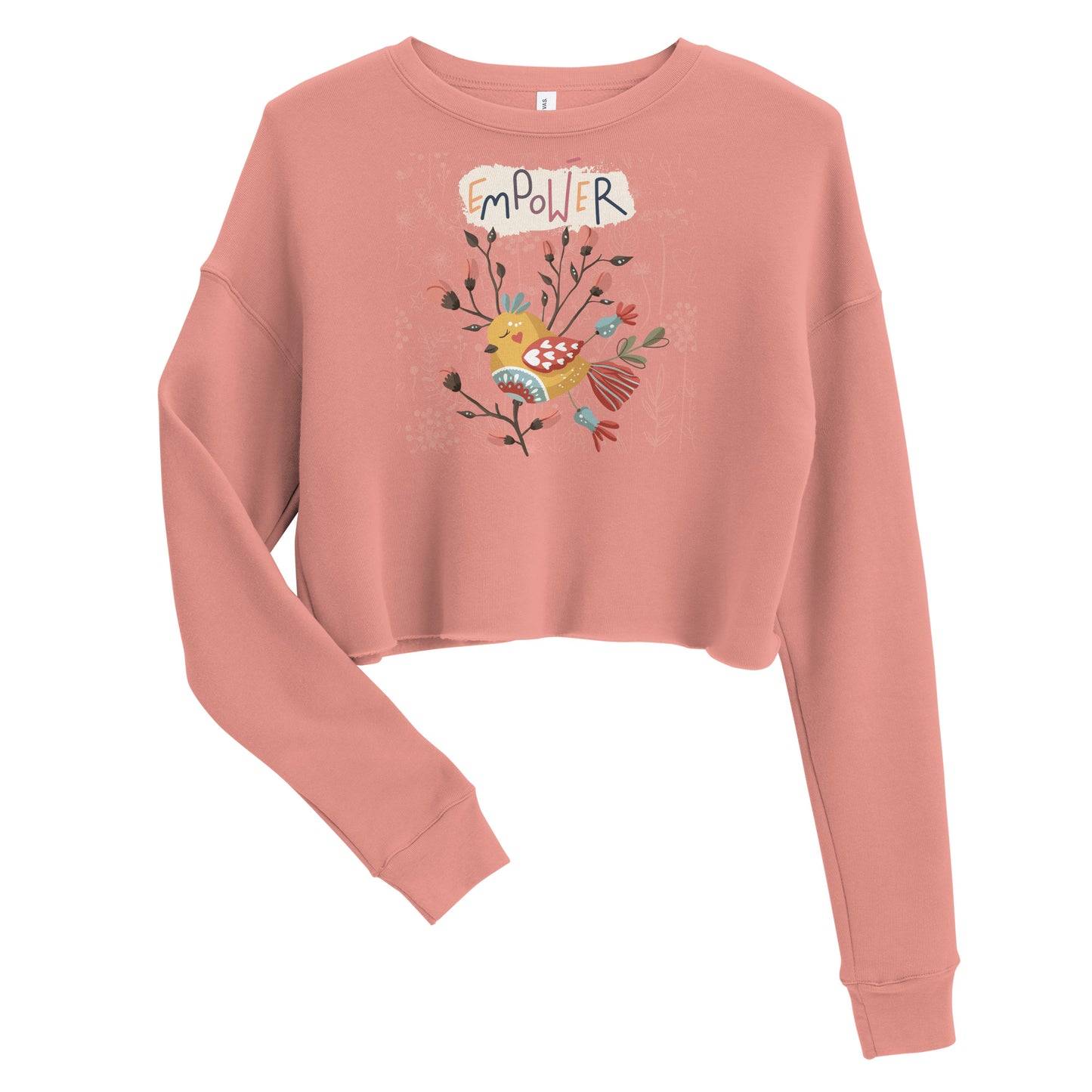 Empower Scandinavian Art Crop Sweatshirt