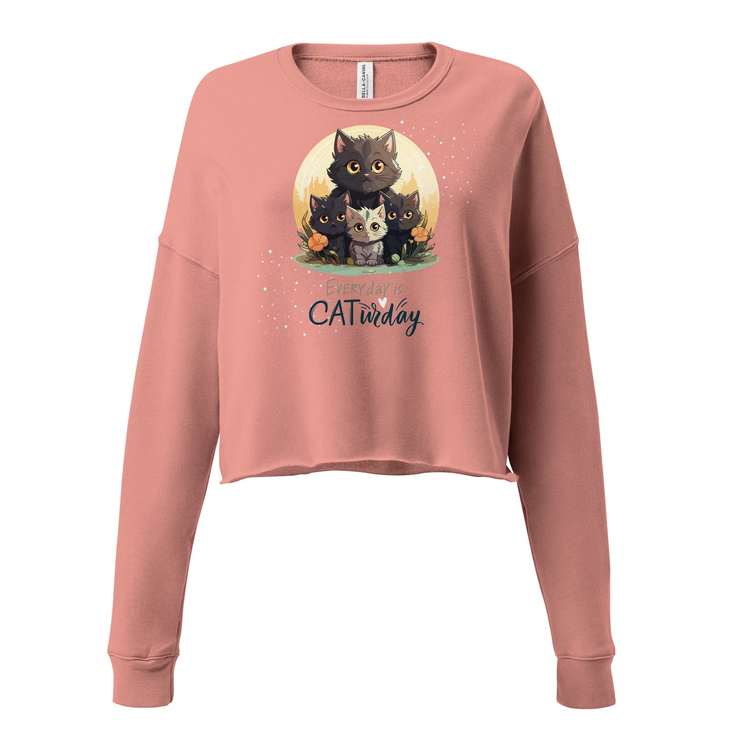 Everyday Is Caturday Crop Sweatshirt