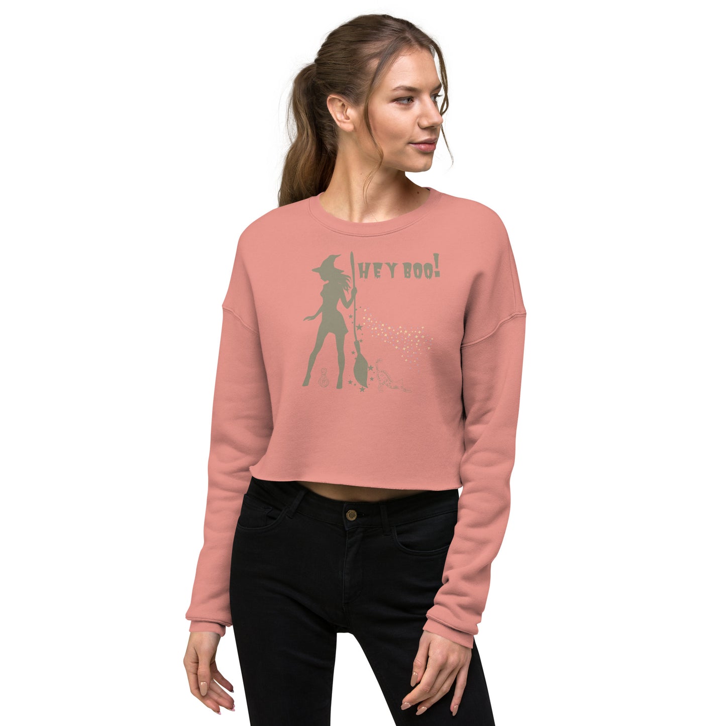 Sexy Witch Hey Boo! Crop Sweatshirt