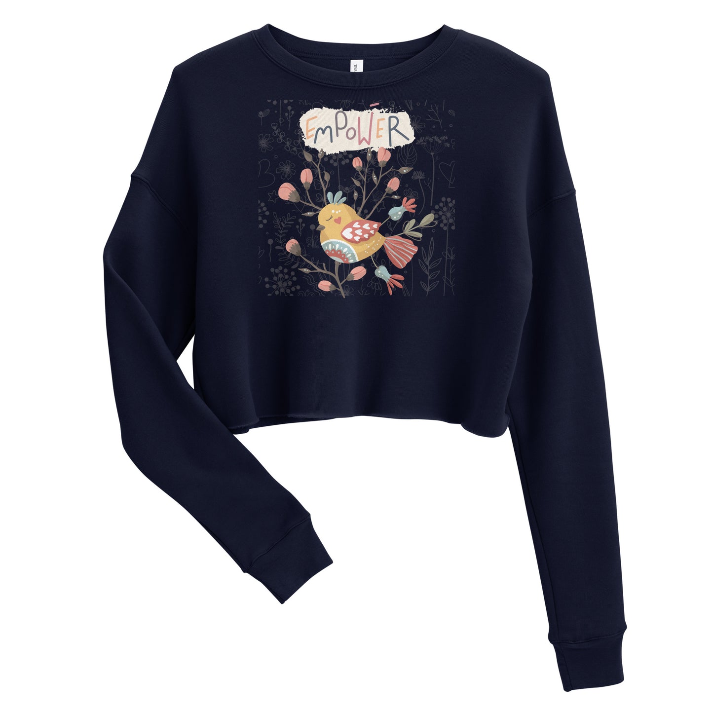 Empower Scandinavian Art Crop Sweatshirt