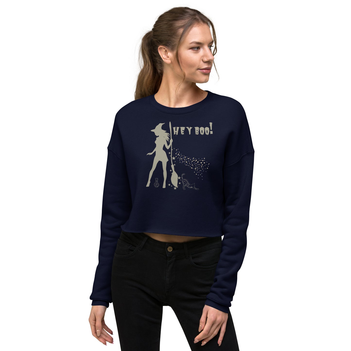 Sexy Witch Hey Boo! Crop Sweatshirt