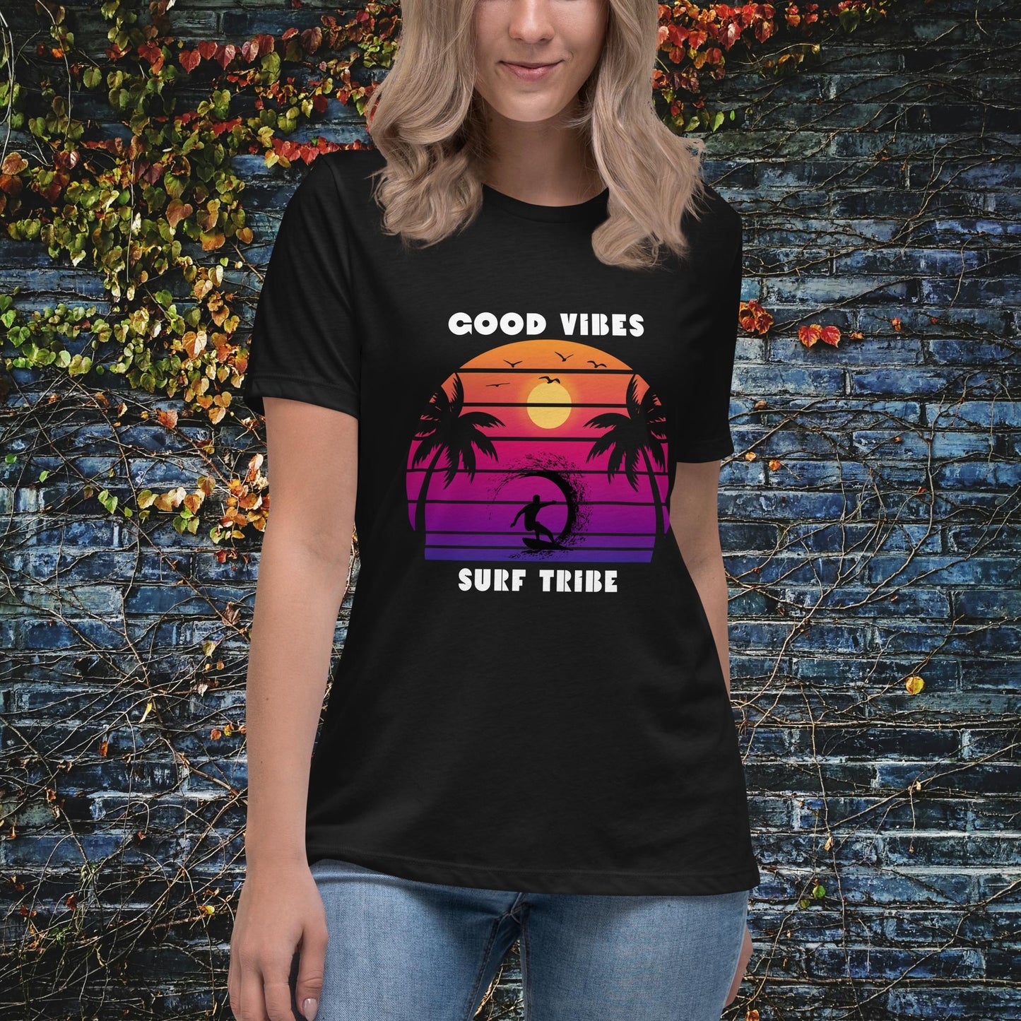 Good Vibes Surf Tribe Women's Relaxed T-Shirt