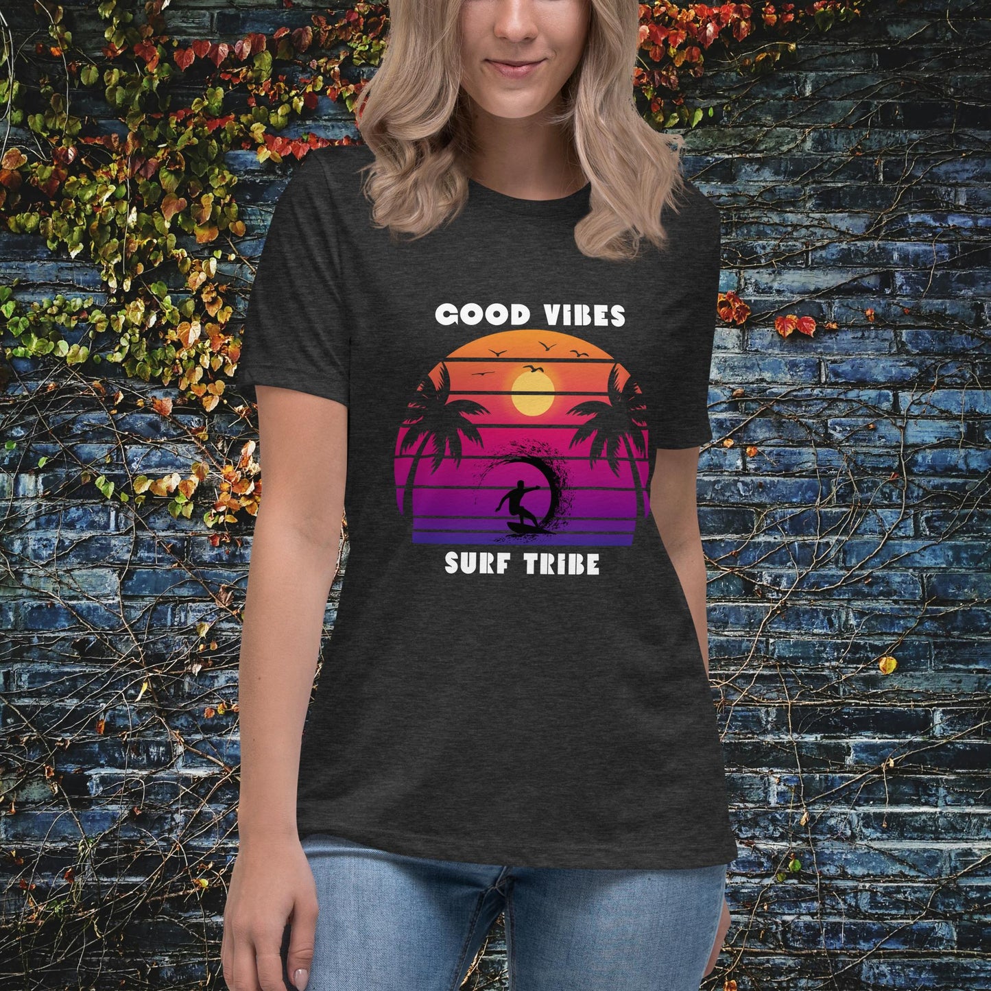 Good Vibes Surf Tribe Women's Relaxed T-Shirt