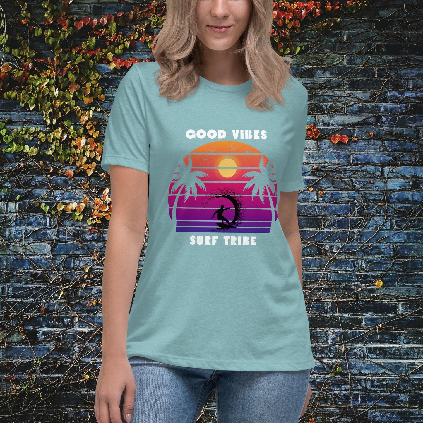 Good Vibes Surf Tribe Women's Relaxed T-Shirt