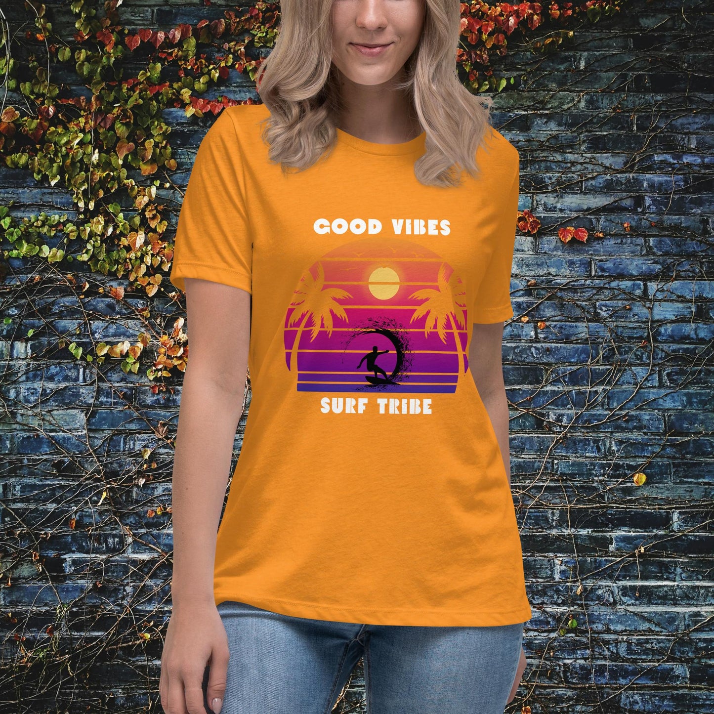 Good Vibes Surf Tribe Women's Relaxed T-Shirt