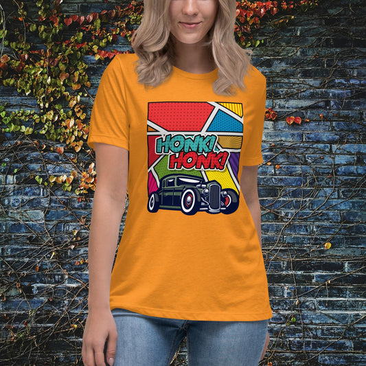 Car Honk Pop Art Women's Relaxed T-Shirt