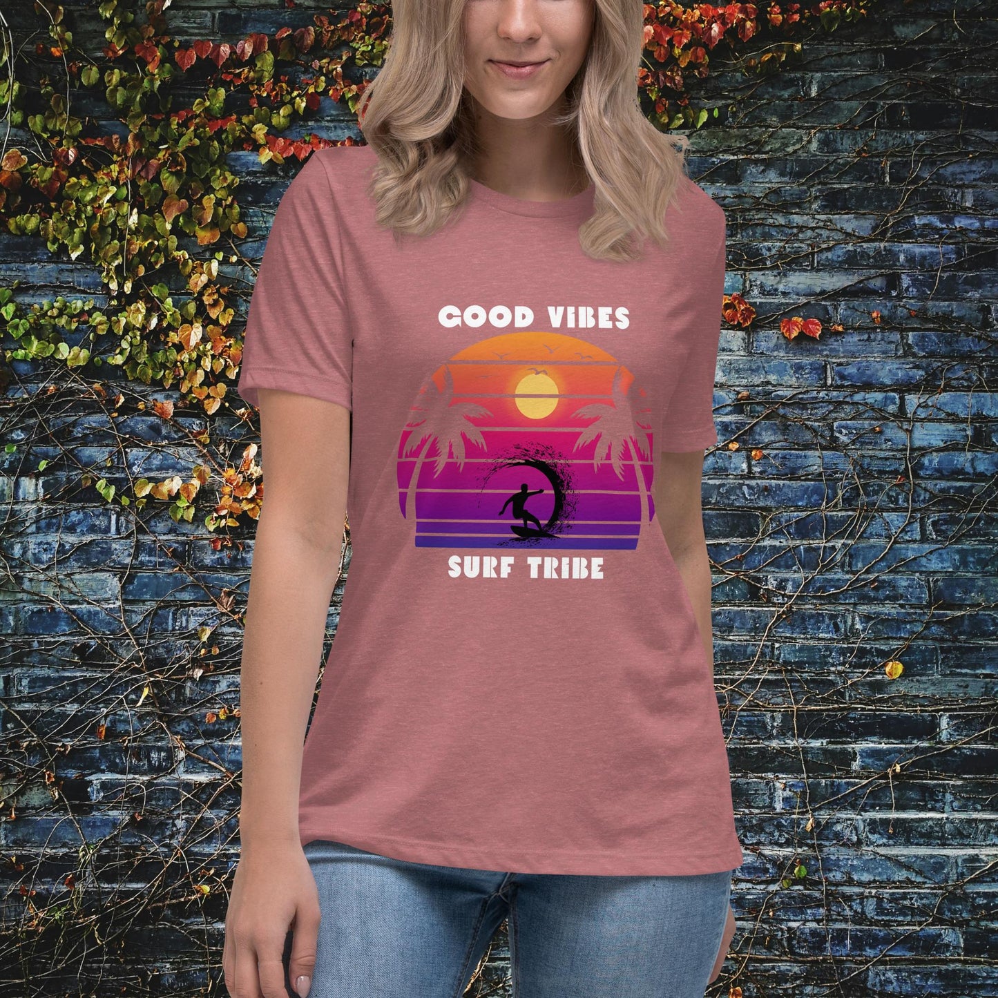 Good Vibes Surf Tribe Women's Relaxed T-Shirt