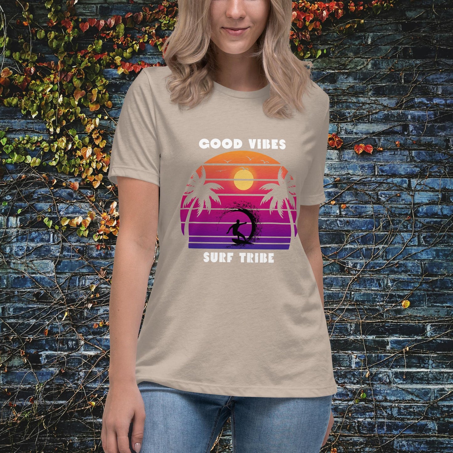 Good Vibes Surf Tribe Women's Relaxed T-Shirt