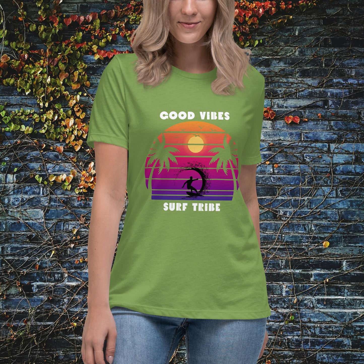 Good Vibes Surf Tribe Women's Relaxed T-Shirt