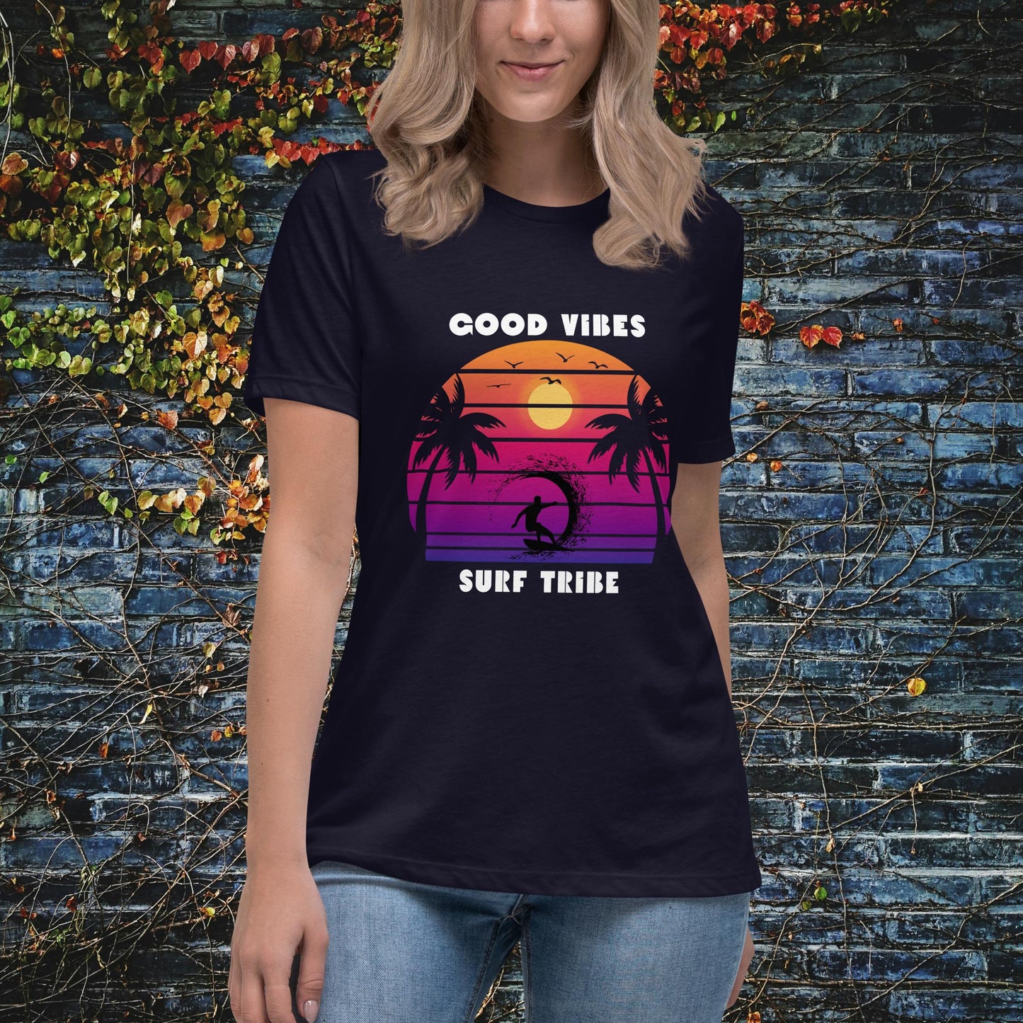 Good Vibes Surf Tribe Women's Relaxed T-Shirt