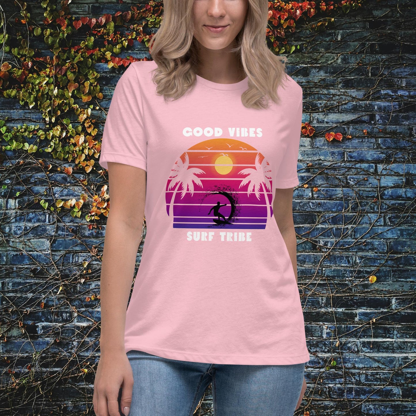 Good Vibes Surf Tribe Women's Relaxed T-Shirt